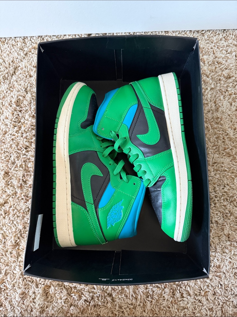 Nike Women’s Air Jordan 1 Mid ‘Lucky Green Aquatone’ Sneakers